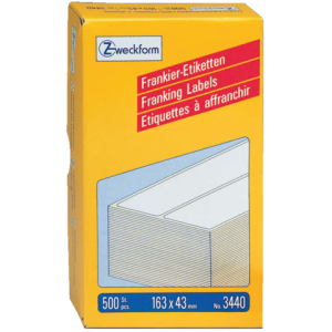 3440 - Avery Frankeer Etiket Zweckform no:3440 163x43mm 500st Wit