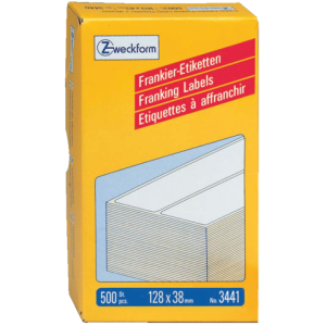 3441 - Avery Frankeer Etiket Zweckform no:3441 128x38mm 500st Wit