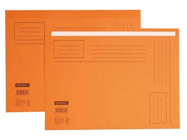 15061594 - Quantore Vouwmap Ongelijke Zijde 230gr Oranje Folio