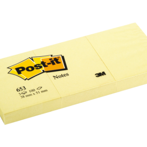 653YEL - 3M Post-It Memoblok 38x51mm Geel 3st