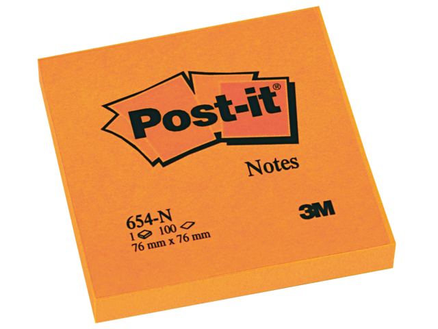 N654OR - 3M Post-It Memoblok 76x76mm Oranje 1st