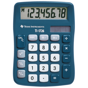 1726/FBL/11E1/B - TI Zakcalculator 1726Mini 8-Cijfers Blauw