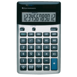 5018/FBL/12E1/A - TI Bureau Calculator 5018 12-Cijfers Zwart/Zilver
