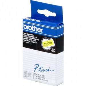 Brother Lettertape Gelamineerd P-Touch Polyester Zwart Fluorescent Geel 12mm 6.7m