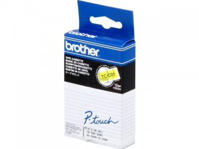 Brother Lettertape Gelamineerd P-Touch Polyester Zwart Fluorescent Geel 12mm 6.7m