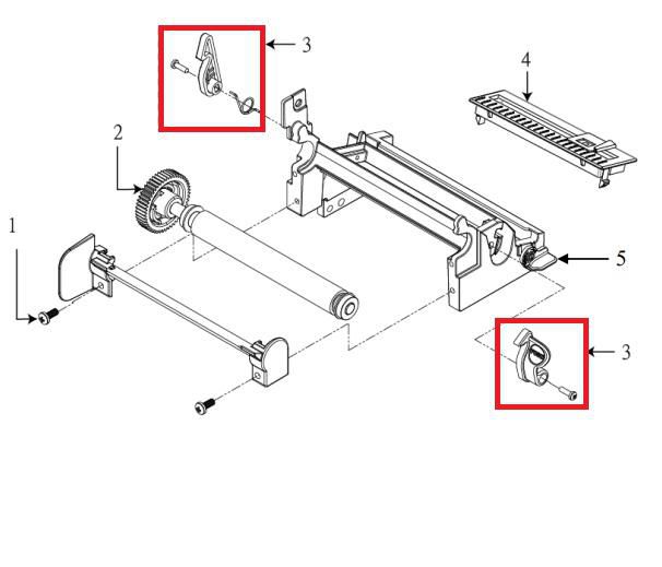 TSC Print head release lever assembly