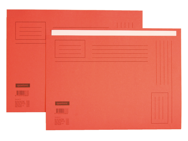 15061586 - Quantore Vouwmap Ongelijke Zijde 230gr Rood Folio