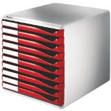 52810025 - LEITZ/ESSELTE Ladenblok 5281 Lichtgrijs/Rood 10-Laden