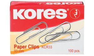 B-BK43010 - Kores Paperclips 25mm Zilver 100st