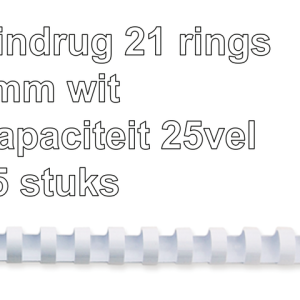 5330003 - FELLOWES Bindrug Kunststof A4 21-Rings 6mm Wit 25st