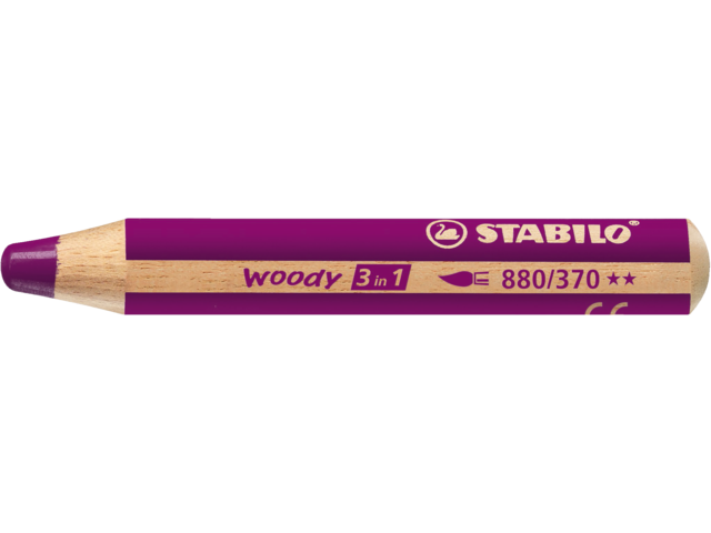 880/385 - Schwan Stabilo Kleurpotlood Woody 3-in-1 880 Violet 1st