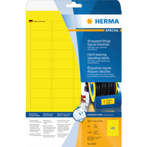 8030 - HERMA Speciaal Etiket Signalering no:8030 45.7x21.2mm 1.200st Geel 1 Pak