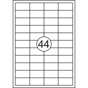 89102 - RILLSTAB Universal Etiket 48.5x25.4mm 4.400st Wit 1 Pak