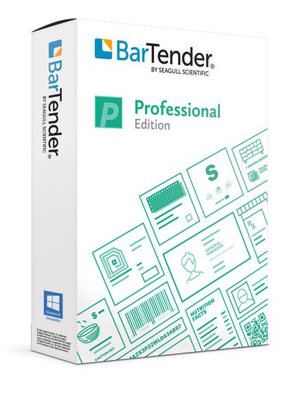 BTP-5 - SEAGULL SCIENTIFIC Bartender Professional 5-Printers Oneindig Huidige Versie Alles