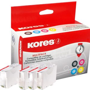 PGI-5BK/CLI-8C/CLI-8M/CLI-8Y-KO - Kores Inkt Cartridge Black & Cyaan & Magenta & Yellow Multipack