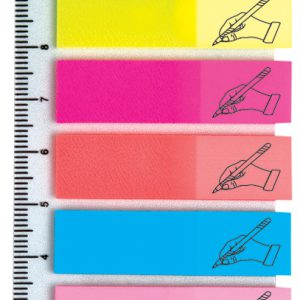 N45125 - Kores Post-It sign here 12x45mm Diverse Kleuren
