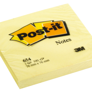 654YEL - 3M Post-It Memoblok 76x76mm Geel 1st