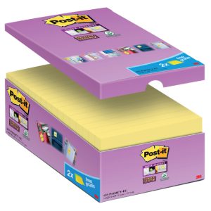 655-P16 - 3M Post-It Super Sticky Notes 76x127mm Geel 655 1pak