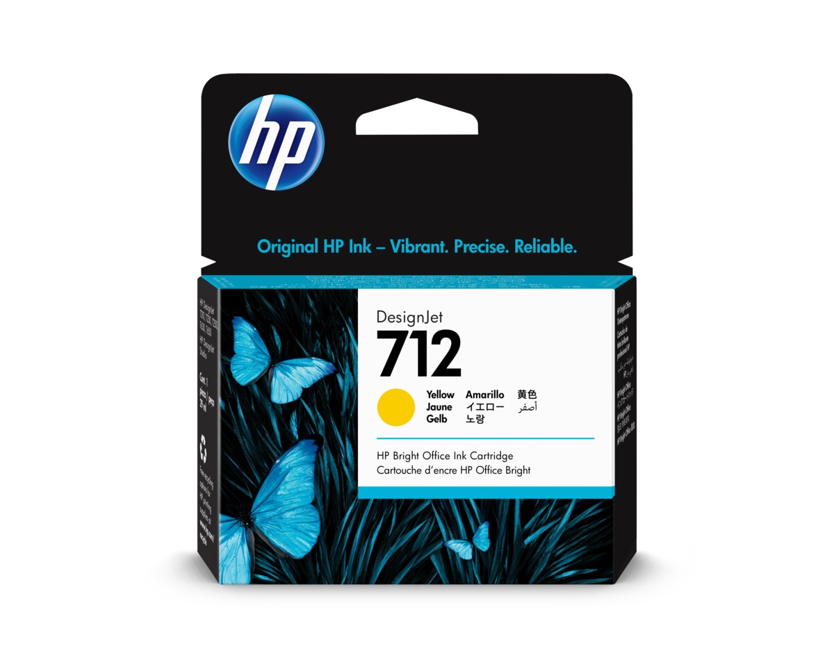 3ED69A - HP Inkt Cartridge 712 Yellow 29ml 1st