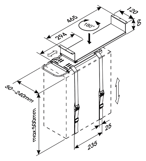 CPUD050BK - NEWSTAR Computerdrager Zwart
