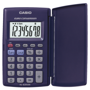HL-820VER-SA-EH - CASIO Zakcalculator 820ER 8-Cijfers Zwart