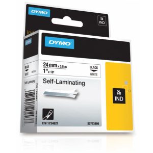 S0773860 - DYMO Lettertape RHINO 24mm 5,5m Wit Zwart Vinyl 1734821