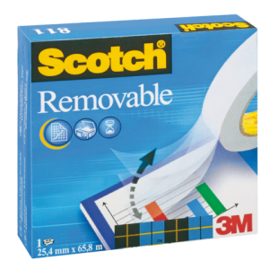 8111933 - 3M Plakband Scotch Verwijderbaar 811 19mmx33m 1st