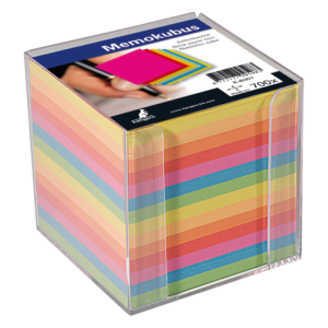 K-6301 - KANGARO Memoblokhouder Kubus met inhoud 90x90mm Diverse Kleuren 1st