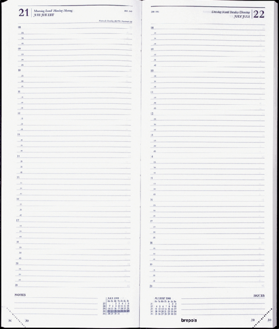 0.111.1255.01.6 - Brepols Agenda Saturnus Lang 1dag/1pag 13,5x33cm Zwart 1st