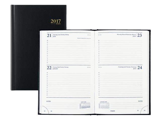 0.221.1255.0160 - Brepols Agenda Saturnus Kort 2dag/1pag 13,5x21cm Zwart 1st