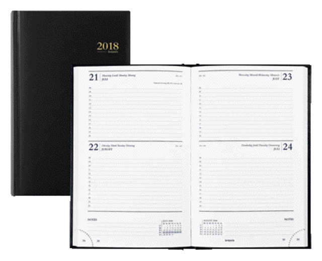 0.221.1255.0160 - Brepols Agenda Saturnus Kort 2dag/1pag 13,5x21cm Zwart 1st