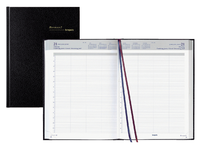 0.002.1345.01.6 - Brepols Agenda Bremax II 1dag/2pag. A4 Zwart 1st