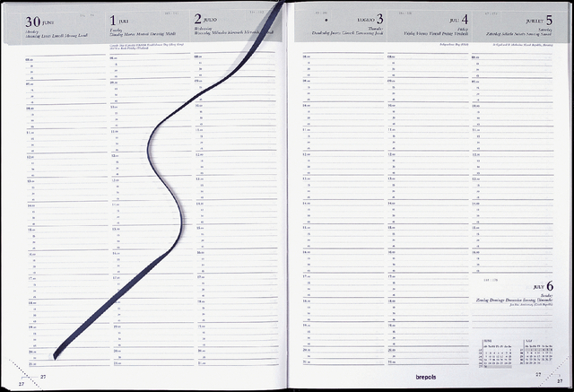 0.030.1256.01.6 - Brepols Agenda Omega 7dag/2pag 21x29.7cm Zwart 1st