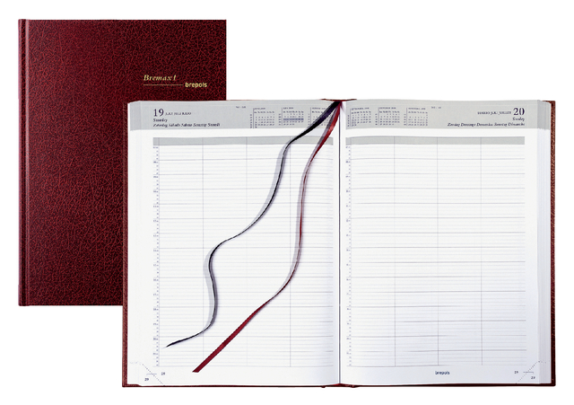0.001.1345.01.6 - Brepols Agenda Bremax 1dag/1pag 21x29cm Zwart 1st